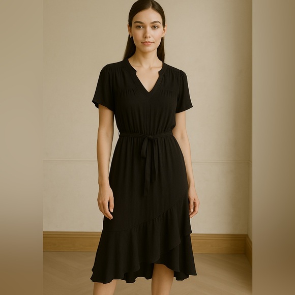 Simply Vera Vera Wang Dresses & Skirts - Simply Vera Vera Wang Black Belted Midi Dress | Size M
B009